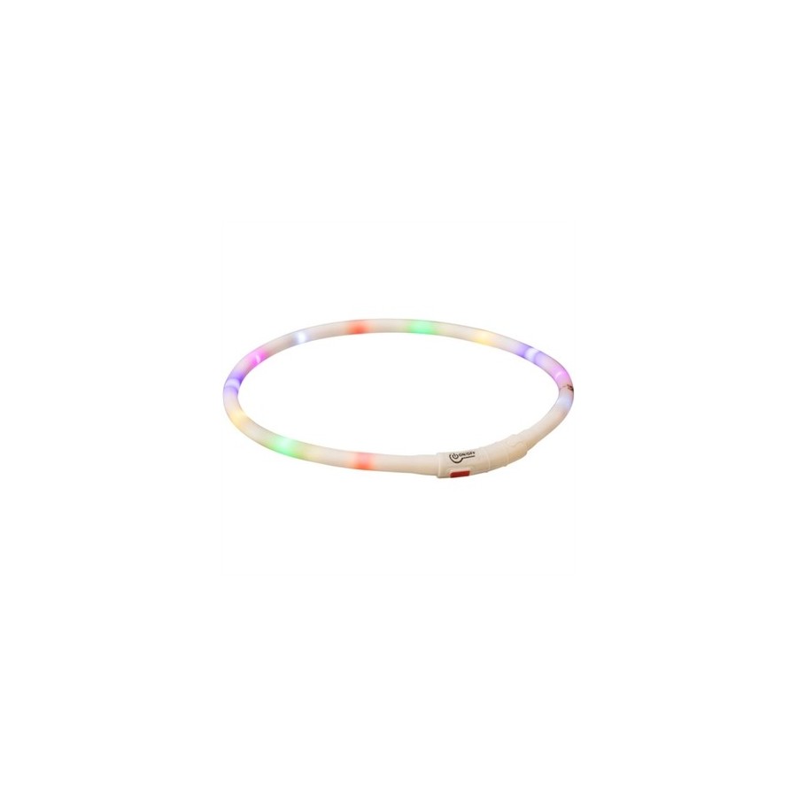 Trixie Lichtgevende Halsband Hond Usb Siliconen Oplaadbaar Meerkleurig 70X1 CM