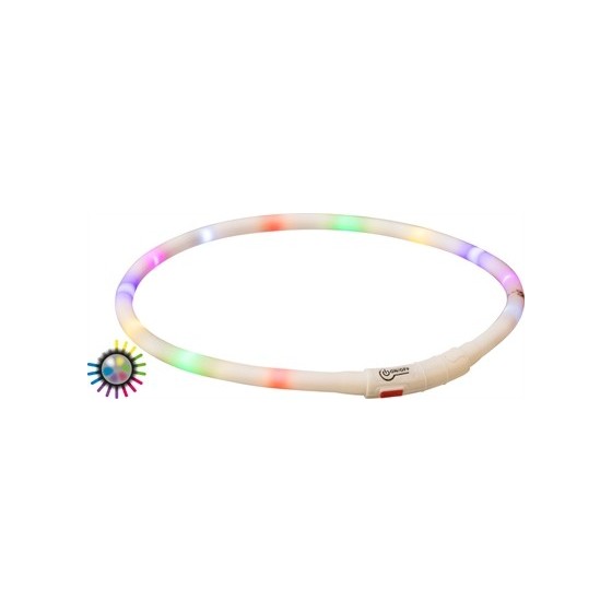 Trixie Lichtgevende Halsband Hond Usb Siliconen Oplaadbaar Meerkleurig 70X1 CM