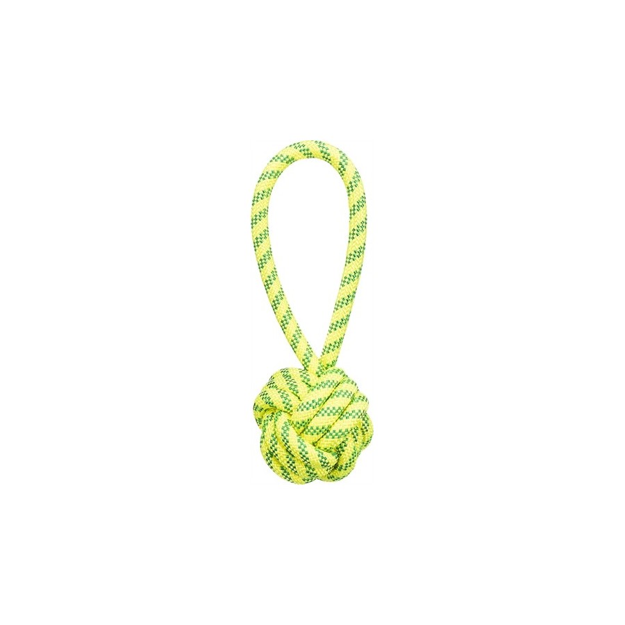 Trixie Aquatoy Touw Met Bal Drijvend Polyester Geel / Groen 7X7X21 CM
