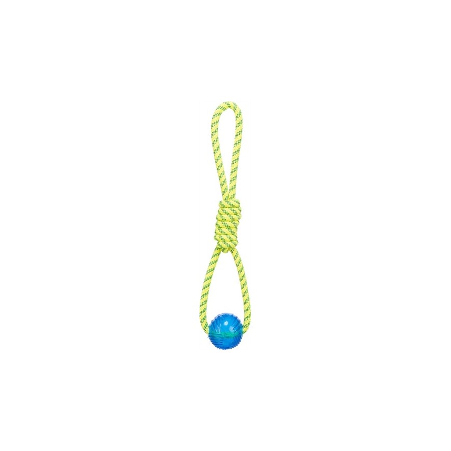 Trixie Aquatoy Touw Trekspeeltje Drijvend Polyester Geel / Groen 6X6X40 CM