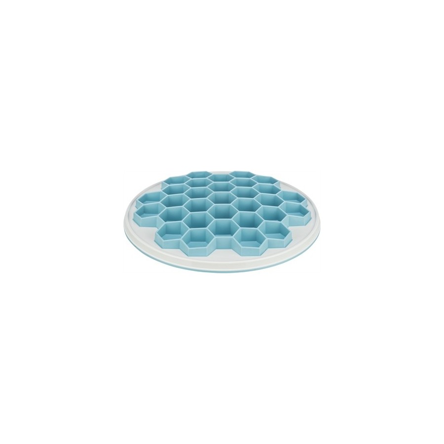 Trixie Slowfeeding Plaathive Kunststof / Tpr / Tpe Grijs / Blauw 30X30 CM