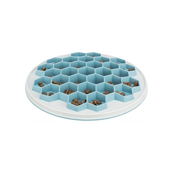 Trixie Slowfeeding Plaathive Kunststof / Tpr / Tpe Grijs / Blauw 30X30 CM