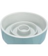 Trixie Voerbak Slowfeeding Keramiek Grijs / Blauw 14X14 CM 450 ML
