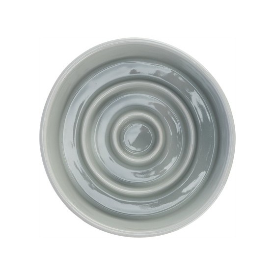 Trixie Voerbak Slowfeeding Keramiek Grijs / Blauw 14X14 CM 450 ML