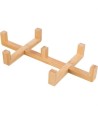 Trixie Voerbak Drinkbak Set Keramiek Grijs / Hout 31X16X6 CM 2X300 ML