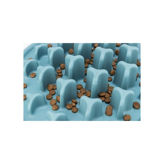 Trixie - Voermat Slowfeeding Pillars Tpe Blauw, 35x35cm