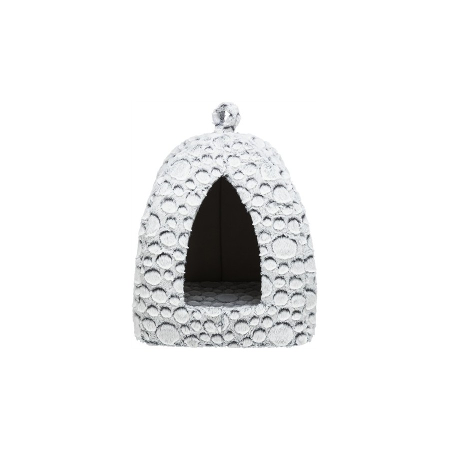Trixie - Kattenmand Iglo Mila Pluche Wit / Grijs, 32x32x42cm