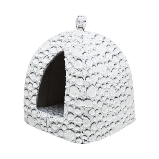 Trixie - Kattenmand Iglo Mila Pluche Wit / Grijs, 32x32x42cm