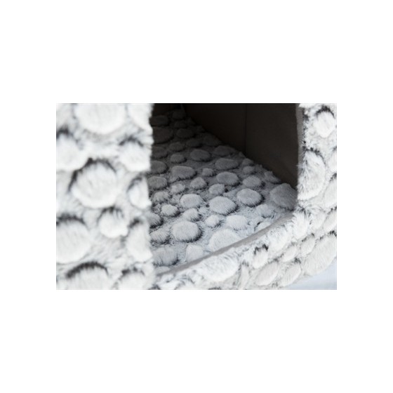 Trixie - Kattenmand Iglo Mila Pluche Wit / Grijs, 32x32x42cm