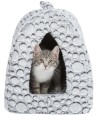 Trixie - Kattenmand Iglo Mila Pluche Wit / Grijs, 32x32x42cm