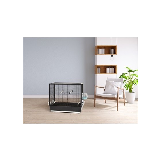 Savic - Vogelkooi Primo 60 Knock Down Zwart, 80x50x70cm