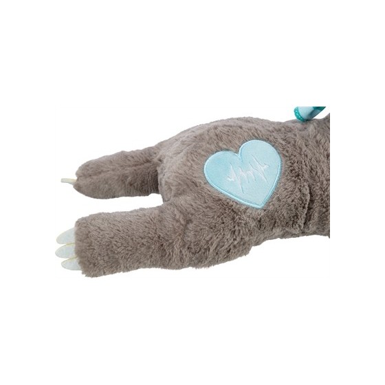 Trixie Pluche Luiaard Grijs Met Heartbeat Voor Puppy 34 CM