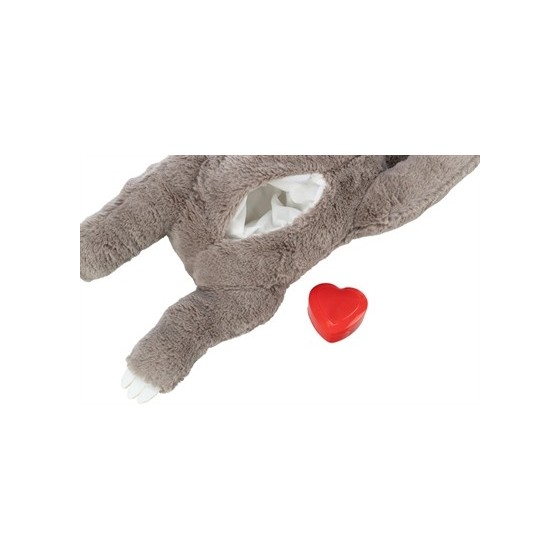 Trixie Pluche Luiaard Grijs Met Heartbeat Voor Puppy 34 CM