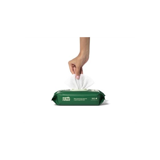 Earth Rated Dog Wipes Geurloos Composteerbaar 20,5X20,5 CM 100 ST