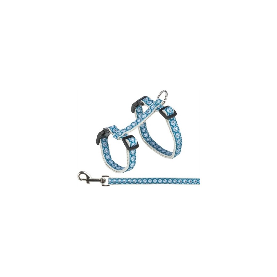 Trixie Kattentuig Met Riem Grijs / Blauw 27-45 CM/13 MM 120 CM