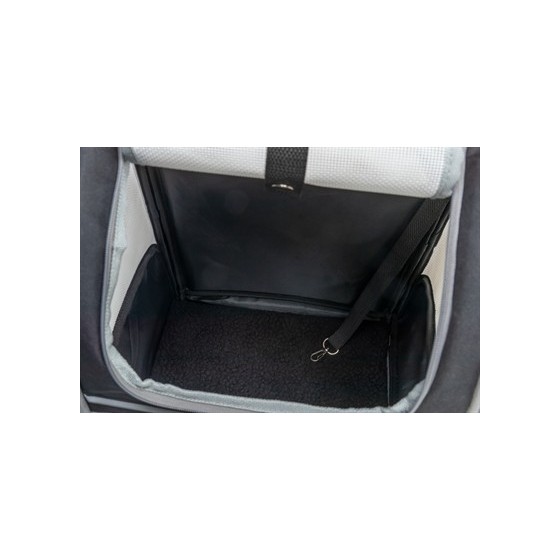 Trixie Hondentas Rugtas Chloe Lichtgrijs / Zwart 39X27X43 CM