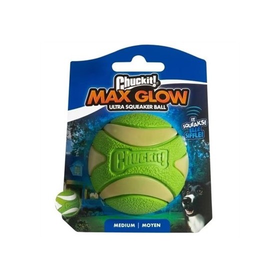 Chuckit Max Glow Ultra Squeekerbal Groen 6 CM