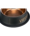 Trixie - Be Nordic Voer / Waterbak Rvs / Rubber Zwart / Brons, 19cm 450ml 4st
