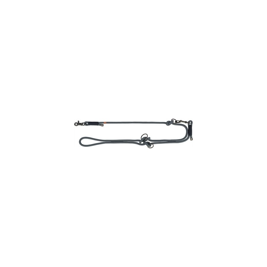 Trixie Soft Rope Hondenriem Verstelbaar Zwart / Grijs 200X1 CM