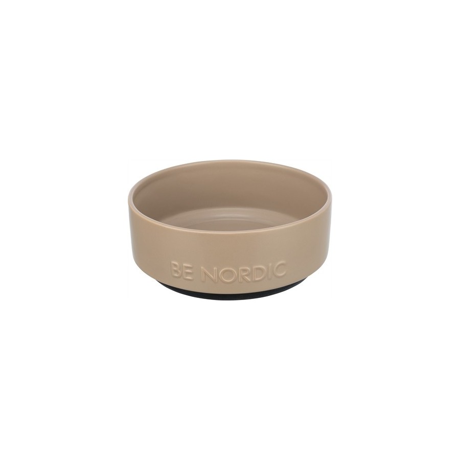 Trixie Be Nordic Voerbak Hond Keramiek/ Rubber Taupe 18 CM