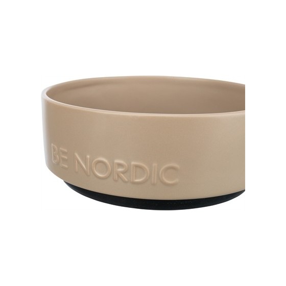 Trixie Be Nordic Voerbak Hond Keramiek/ Rubber Taupe 18 CM