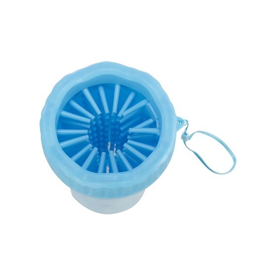 Trixie - Pootreiniger Voor De Hond Silicone / Pp Blauw M/L, 15cm