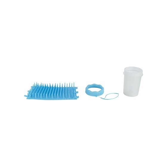 Trixie - Pootreiniger Voor De Hond Silicone / Pp Blauw M/L, 15cm