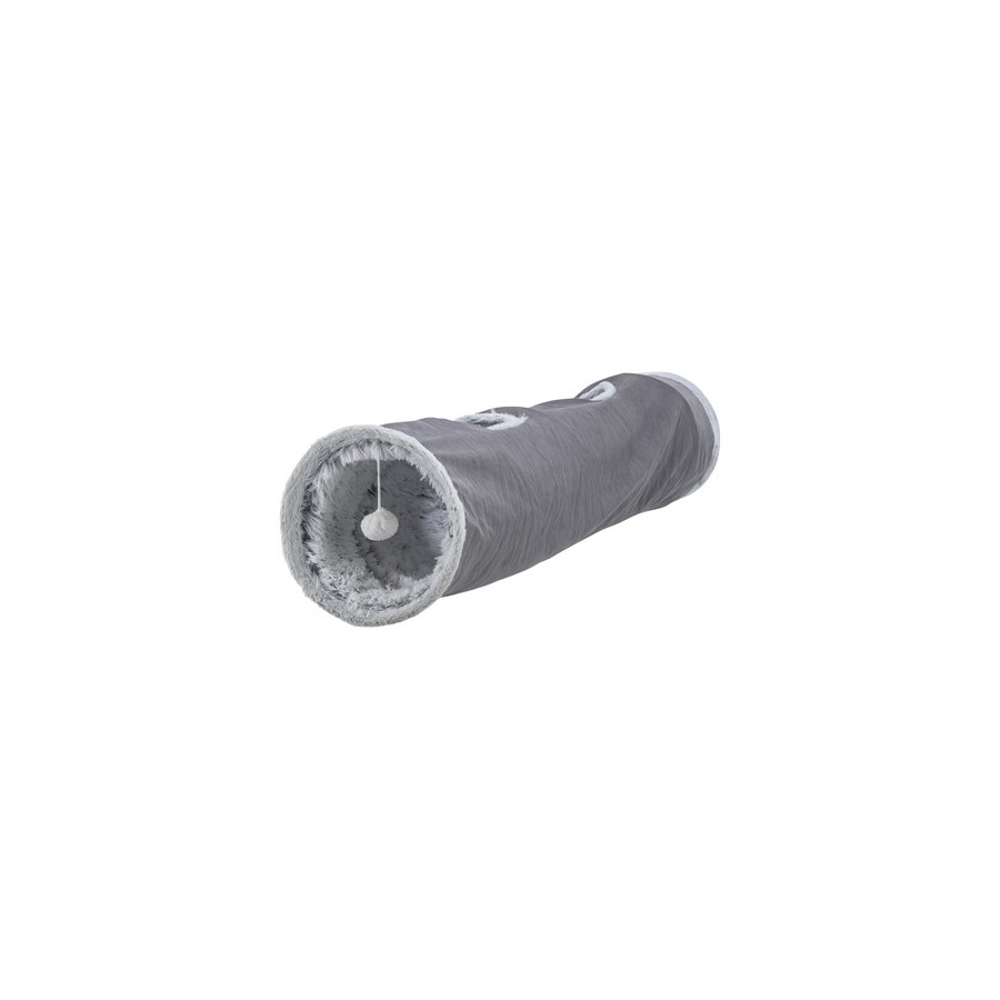 Trixie Katten Speeltunnel Harvey Velours / Pluche Grijs 27X116 CM