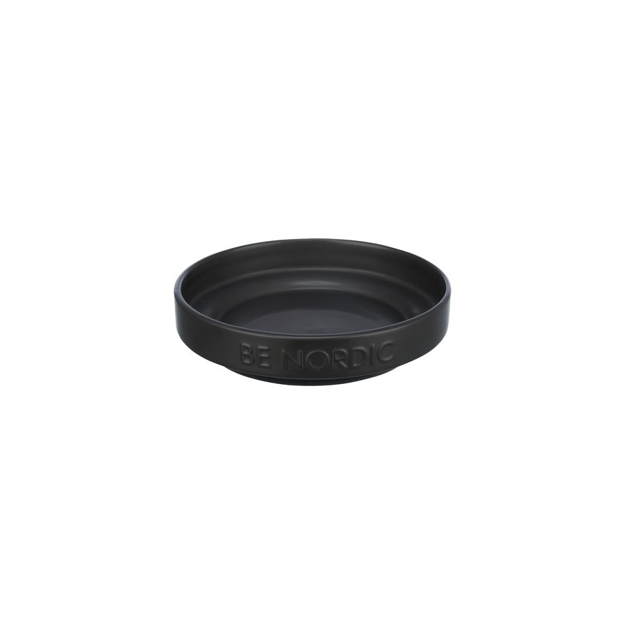 Trixie Be Nordic Voerbak Kat Keramiek / Rubber Zwart 16 CM