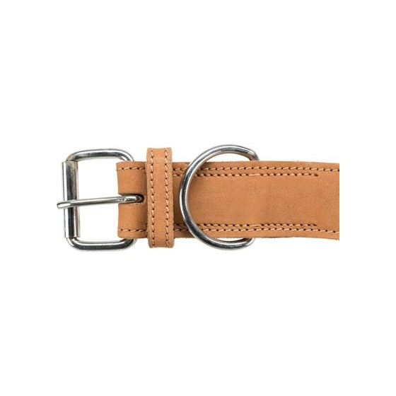 Trixie - Rustic Vetleer Halsband Hond Heartbeat Bruin, 34-40x3cm