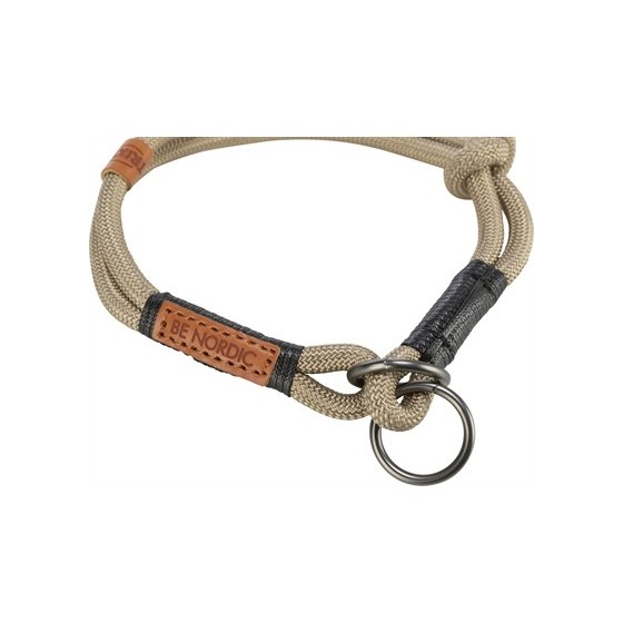 Trixie - Be Nordic Halsband Hond Half-Slip Zand / Zwart, 50x1,3cm