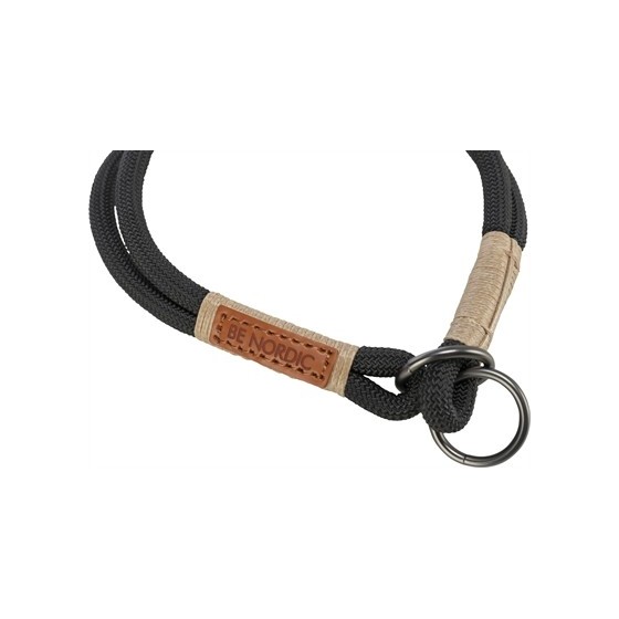 Trixie - Be Nordic Halsband Hond Half-Slip Zwart / Zand, 50x1,3cm