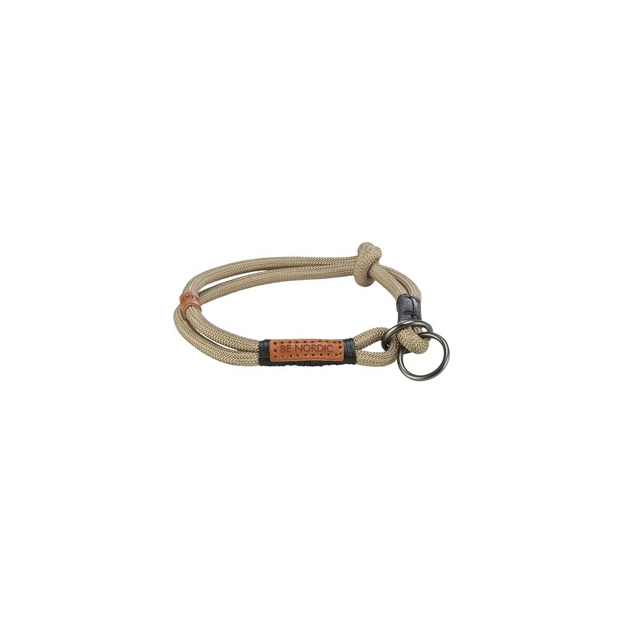 Trixie - Be Nordic Halsband Hond Half-Slip Zand / Zwart, 55x1,3cm