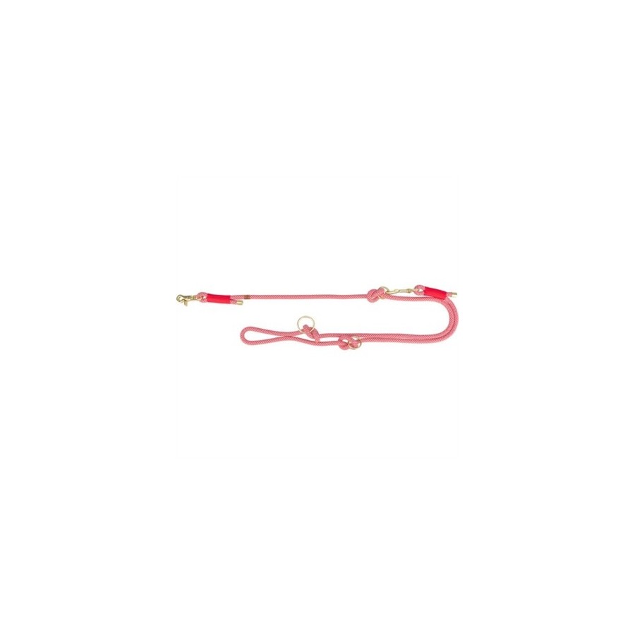 Trixie Soft Rope Hondenriem Verstelbaar Rood / Creme 200X1 CM