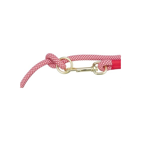 Trixie Soft Rope Hondenriem Verstelbaar Rood / Creme 200X1 CM