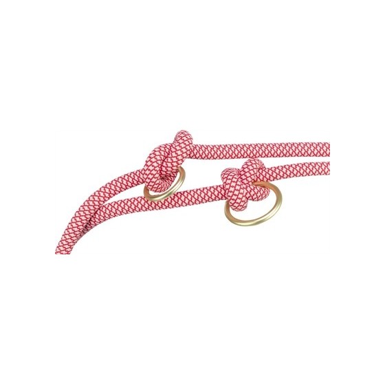 Trixie Soft Rope Hondenriem Verstelbaar Rood / Creme 200X1 CM