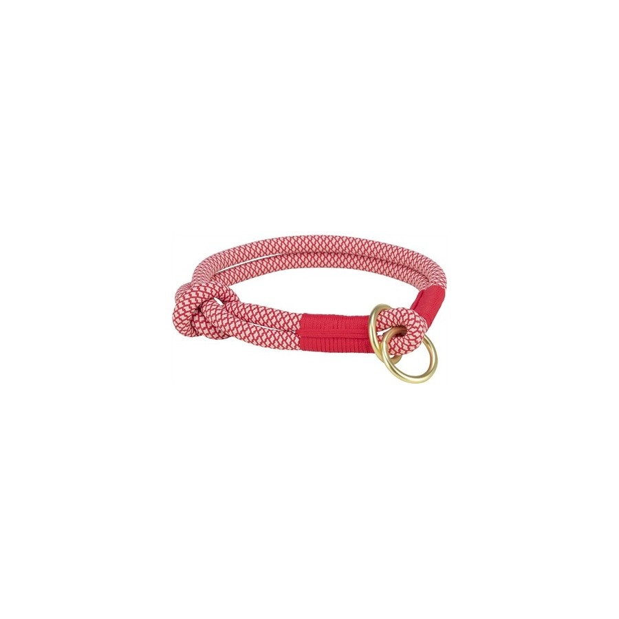 Trixie Soft Rope Halsband Hond Half-Slip Rood / Creme 40X1 CM