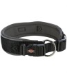 Trixie - Premium Halsband Hond Extra Breed Zwart / Grafiet Grijs, 53-62x5cm