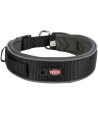 Trixie - Premium Halsband Hond Extra Breed Zwart / Grafiet Grijs, 53-62x5cm