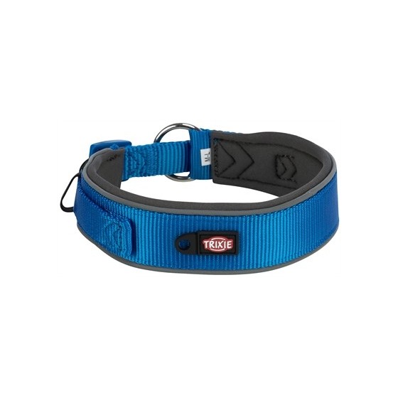 Trixie - Premium Halsband Hond Extra Breed Royal Blauw / Grafiet Grijs, 40-48x4cm