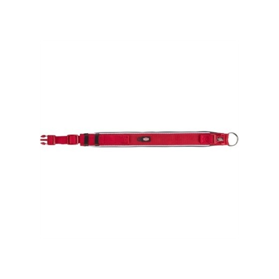 Trixie - Premium Halsband Hond Extra Breed Rood / Grafiet Grijs, 27-35x2,5cm