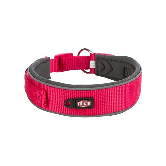 Trixie - Premium Halsband Hond Extra Breed Fuchsia / Grafiet Grijs, 46-55x5cm