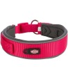 Trixie - Premium Halsband Hond Extra Breed Fuchsia / Grafiet Grijs, 46-55x5cm