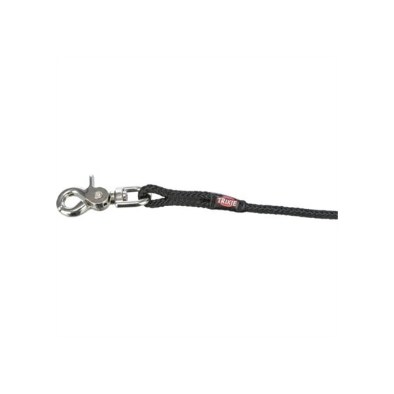 Trixie - Hondenriem Sleeplijn Trigger Snap Haak Rond Zwart, 15m x 0,6cm