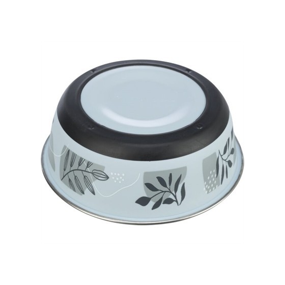 Trixie Voerbak Waterbak Plat Rvs / Kunststof / Rubber Blauw / Grijs 12 CM 200 ML 4 ST
