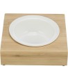 Trixie Voerbak / Waterbak Met Houder Keramiek / Bamboe 15X15X5 CM 250 ML