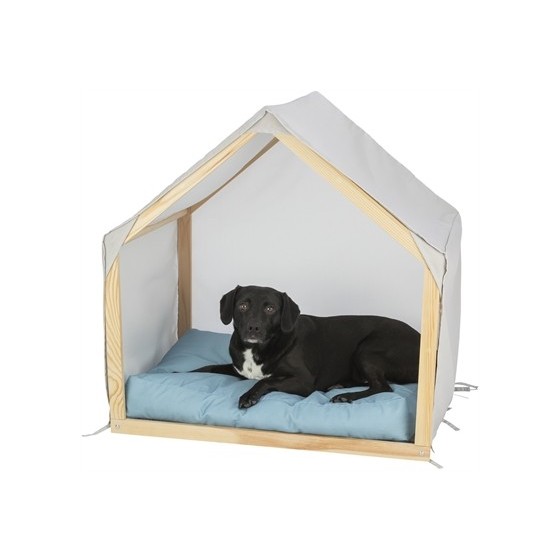 Trixie Hondenmand Tent Lias Hout Zand / Blauw 88X61X89 CM