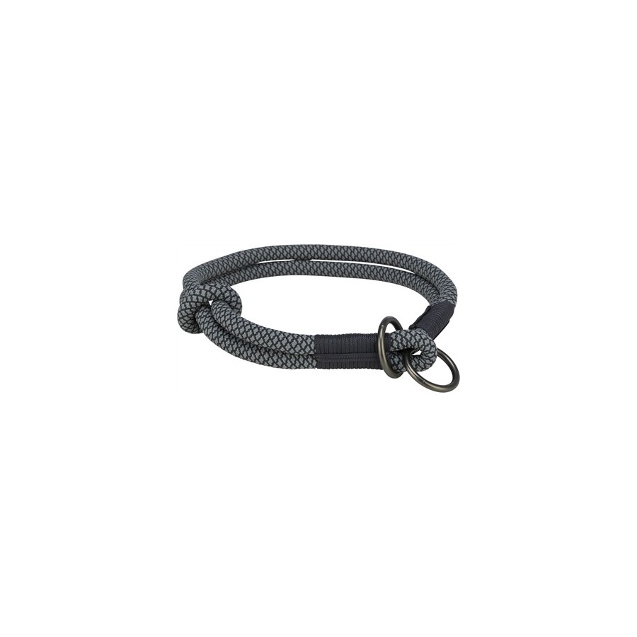 Trixie Halsband Hond Soft Half-Slip Zwart / Grijs 35X0,6 CM