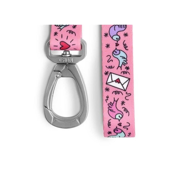 Morso Hondenriem Gerecycled Sweet Tweet Roze 120X1,5 CM TOT 6 KG