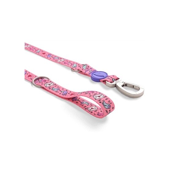 Morso Hondenriem Verstelbaar Gerecycled Sweet Tweet Roze 65-200X2,5 CM 20-80 KG